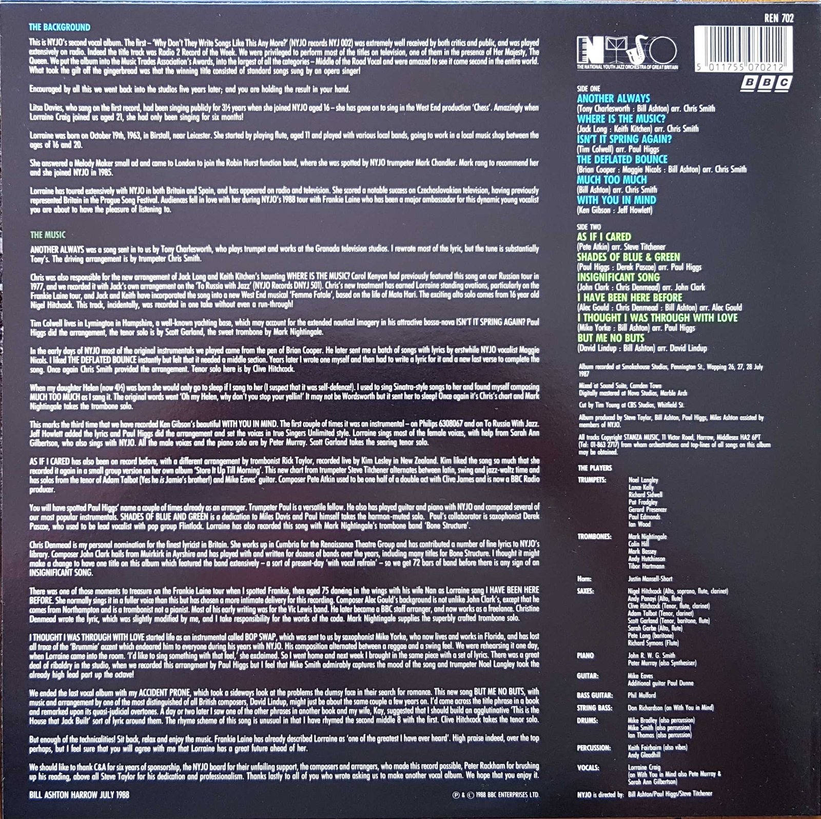 Back cover of REN 702